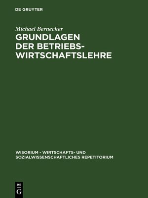 cover image of Grundlagen der Betriebswirtschaftslehre